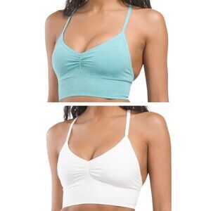 Nux Erin Bra Bundle Of 2 Light Blue White Adjustable Straps Size L